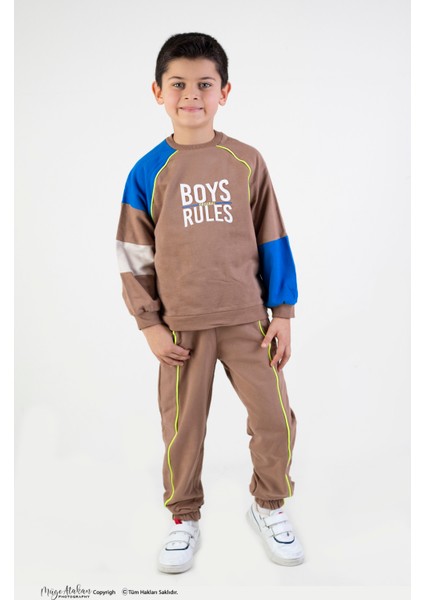 Erkek Çocuk Boys Rules Baskılı Örme Basic Eşofman Takımı fırsatları