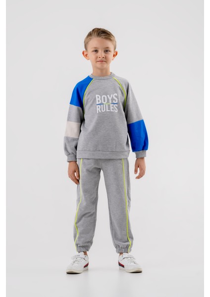 Erkek Çocuk Boys Rules Baskılı Örme Basic Eşofman Takımı