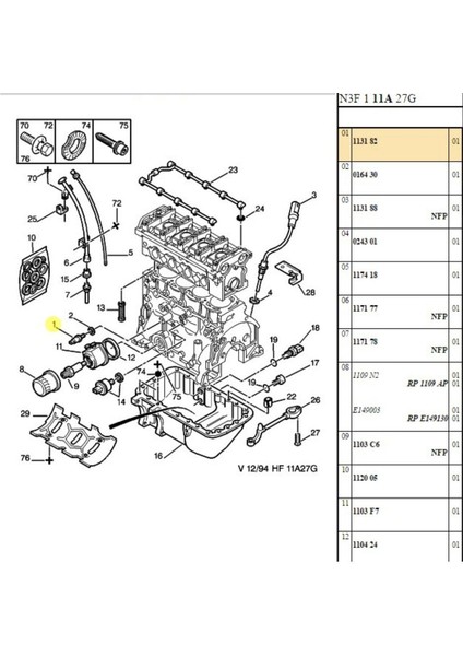 Yağ Müşürü Berlingo Jumper Partner Boxer 306 406 (FAE12460-SSC1311821-113182) fiyatları