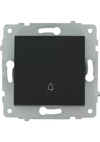 Metalik Siyah Zil Butonu Light Çerçevesiz Grano