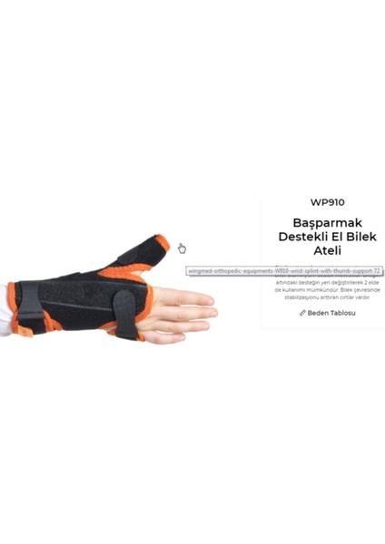 Çocuk Başparmak Destekli El Bilek Ateli Wp910 modelleri