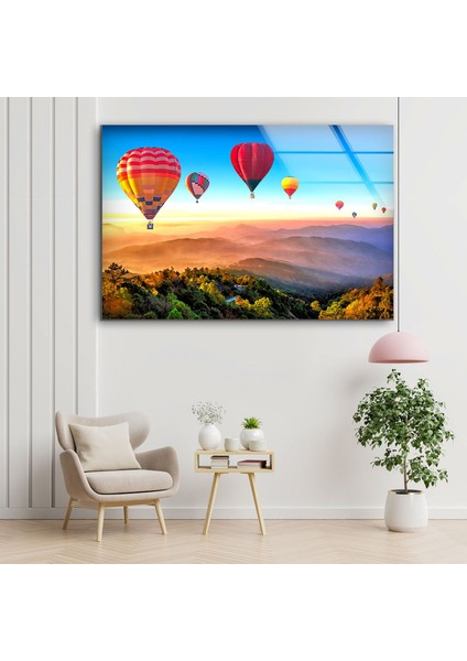 Uçan Balon Temperli Cam Duvar Tablosu modelleri