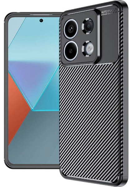 Xiaomi Poco X6 Kılıf Negro Kabon Fiber Silikon + Ekran Koruyucu