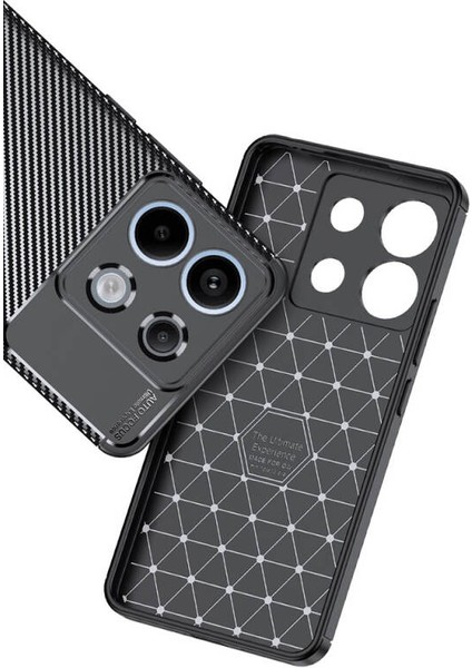Xiaomi Poco X6 Kılıf Negro Kabon Fiber Silikon + Ekran Koruyucu