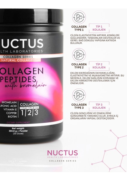 Collagen Peptides With Bromelain 304.8 gr