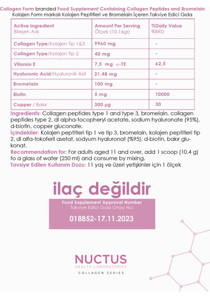 Collagen Peptides With Bromelain 304.8 gr