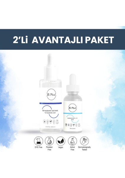 Nemsiz, Kuru ve Mat Ciltler Için Nemlendirici Tonik ve Nemlendirici Serum Cilt Bakım Seti