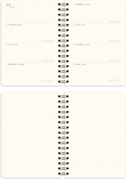 Matt Notebook A5 Spiralli Keten Süresiz Planlayıcı Ajanda Lacivert