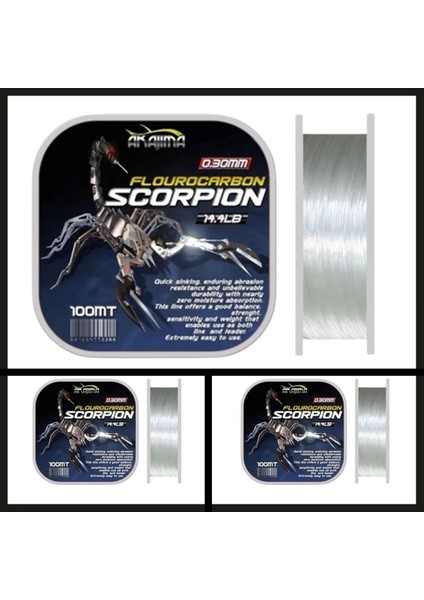 Uyguna-Yakala 100 mt 0.45 mm Akajima Scorpion Fluorocarbon MISINA-PO.232