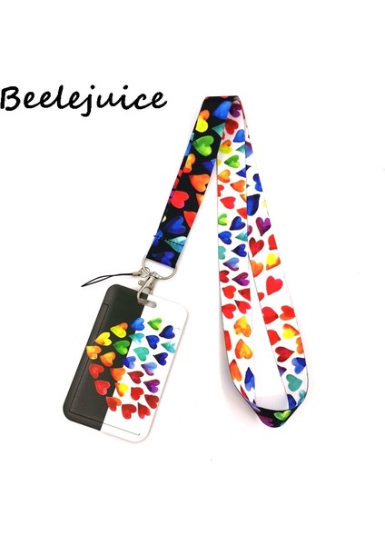 No.11 Stili Renkli Gökkuşağı Aşk Kalpleri Moda Ipi Kimlik Kartı Tutucu Otobüs Geçiş Kılıfı Örtüsü Kayma Banka Kredi Kartı Tutacağı Askı Kart Sahibinin (Yurt Dışından) fiyatları