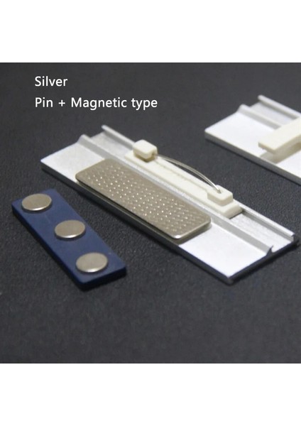 Gümüş Pim Manyetik Tarzı Dezhı Silvergold Pinmagentic Adı Kımlık Etiketi Rozeti Bağlantı Elemanı Tutucu Kart Etiketi 80*23MM Metal Güçlü Kuvvet (Yurt Dışından)