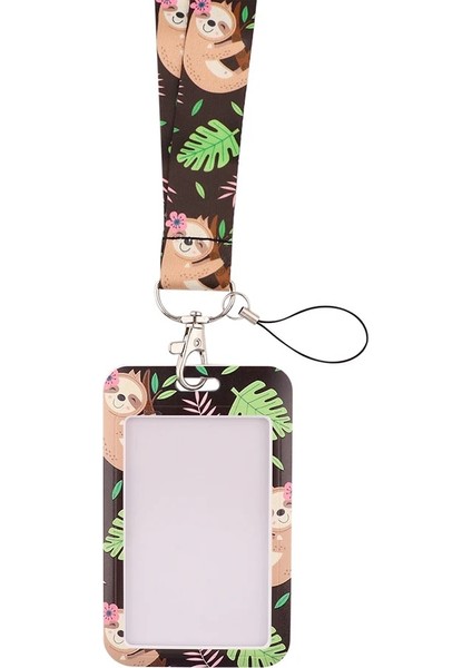 No.25 Tarzı CB893 Sevimli Hayvan Tembel Moda Kordon Kimlik Rozeti Tutucu Otobüs Kartı Kılıf Kapak Kayma Banka Kredi Kartı Tutucu Askı Kart Sahibinin (Yurt Dışından) fırsatları