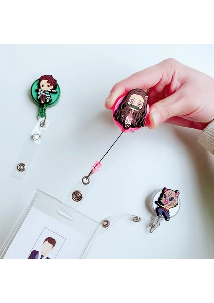 No.3 Tarzı Sıcak Saleece Karikatür Silikon Geri Çekilebilir Hemşire Rozeti Tutucu Makara Sevimli Anime Demon Slayer Kımlık Kartı Tutucu Anahtarlıklar Ipi (Yurt Dışından) fiyatları