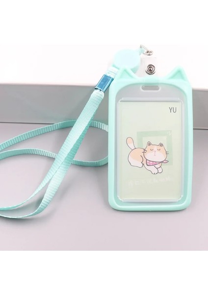 Yeşil Stil Öğrenci Hemşire Moda Kordon Kımlık Rozeti Makarası Tutucu Otobüs Geçiş Kılıfı Banka Kredi Kartı Tutacağı Askı Kart Sahibi Ofis Malzemeleri (Yurt Dışından)