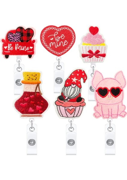 Bifeng Shop No.9 Tarzı Kawaii Ifade Geri Çekilebilir Rozet Tutucu Hemşireler Gönüllü Öğrenciler Öğretmenler Için Timsah Klip ile Sevimli Keçe Rozet Makaraları (Yurt Dışından)