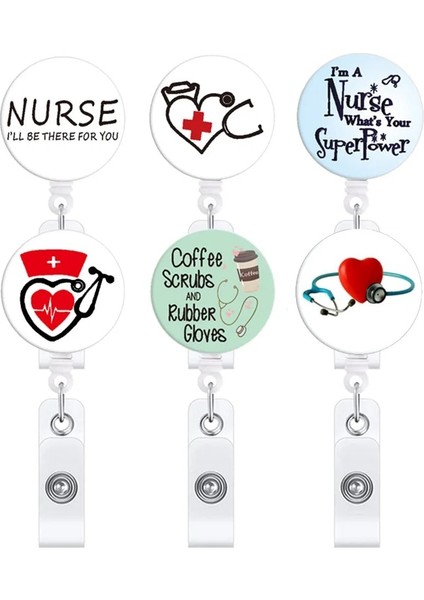 No.4 Tarzı Sıcak Saleece Li Geri Çekilebilir Hemşire Doktor Rozeti Tutucu Moda Stetoskop Aşk Kalp Anahtarlıklar Kordon Kımlık Kartı Tutucu (Yurt Dışından) modelleri