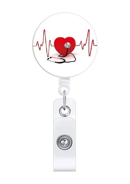 No.6 Tarzı Sıcak Saleece Li Geri Çekilebilir Hemşire Doktor Rozeti Tutucu Moda Stetoskop Aşk Kalp Anahtarlıklar Kordon Kımlık Kartı Tutucu (Yurt Dışından)