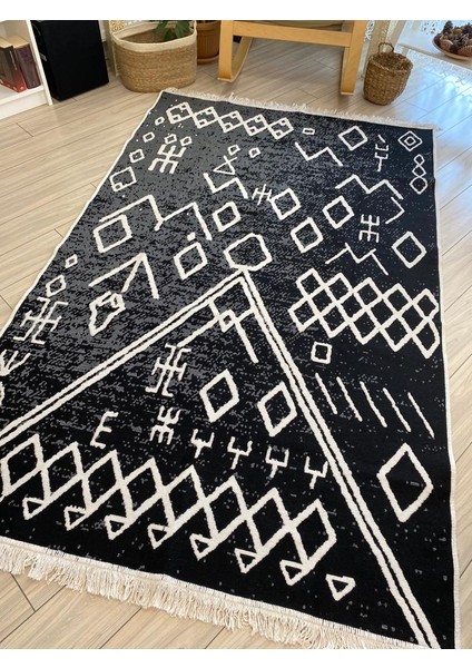 Kilim Çift Taraflı Pamuklu Dokuma Yıkanabilir Iskandinav Kilim