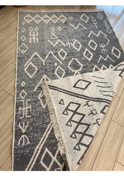 Kilim Çift Taraflı Pamuklu Dokuma Yıkanabilir Iskandinav Kilim