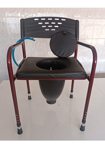 Taharet Musluklu Döşemeli Hasta Tuvaleti ( Klozet Yükseltici ) Klozetli Sandalye Tuvaletli Sandalye