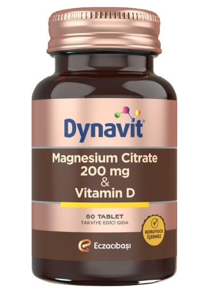 Dynavit Magnesium Citrate 200 Mg & Vitamin D 60 Tablet