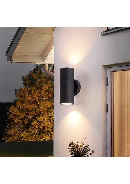 Dekoratif Çift Yönlü GU10 Duy LED Aplik, Modern Armatür, Modern Bahçe Duvar Apliği (Ampuller Hariç)
