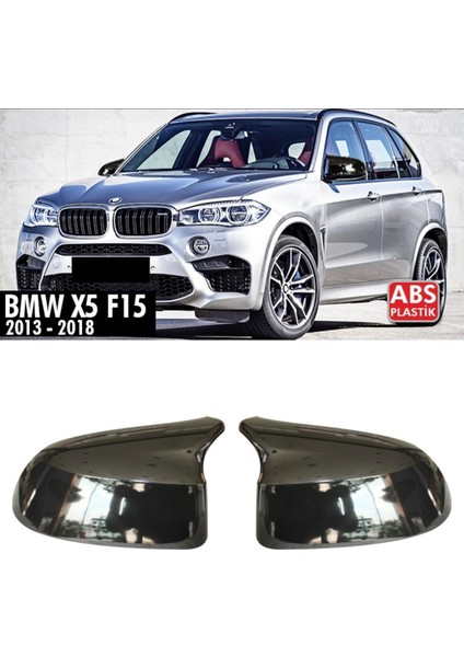 Bmw X5 F15 2013-2018 Yarasa Ayna Kapağı - Parlak Siyah Abs Plastik