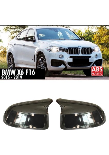 Bmw X6 F16 2015-2019 Yarasa Ayna Kapağı - Parlak Siyah Abs Plastik