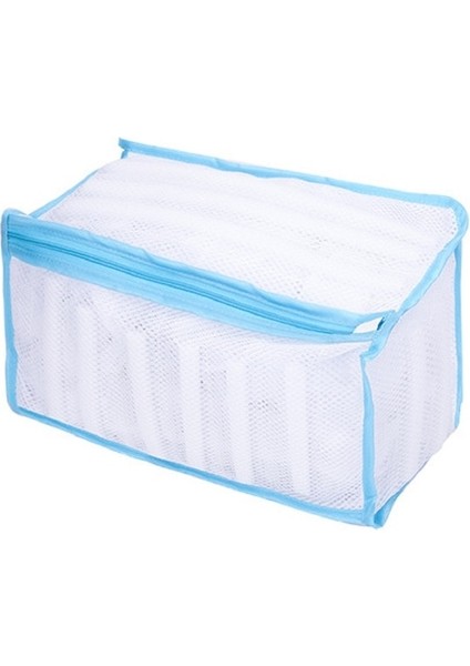 Mavi Stil Yastıklı Net Yıkama Torbası Eğitmen Ayakkabı Koruyucu Çamaşır Makinesi Dostu Çamaşır Torbası Kurutma Torbası Dolap Çamaşır Organizatör Torbaları (Yurt Dışından)
