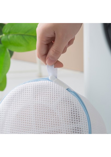 Silindir 22-33CM Tarzı Mavi Fermuar Örgü Yıkama Torbaları Ev Çamaşır Makinesi Çantası Çamaşırhane Iç Çamaşırı Sutyen Çorap Kirli Giysiler Organizatör Çamaşır Sepetleri (Yurt Dışından)
