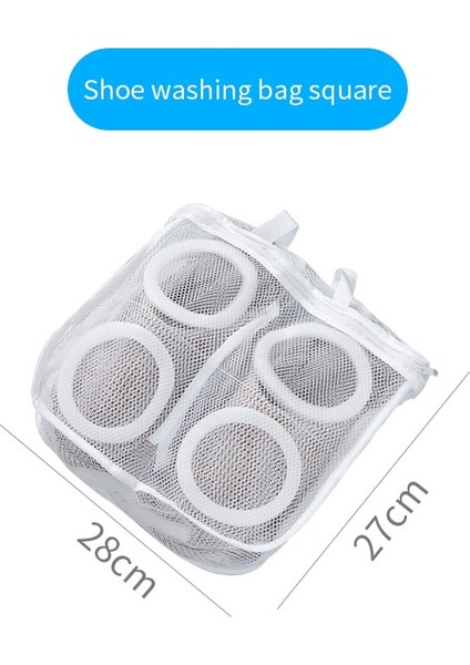 Kare Tarzı Ayakkabı Yıkama Saklama Torbası Çamaşır Makinesi Özel Bakım Çamaşır Torbası Ev Ayakkabı Yıkama Torbası Örgü Çanta Anti-Deformasyon (Yurt Dışından)