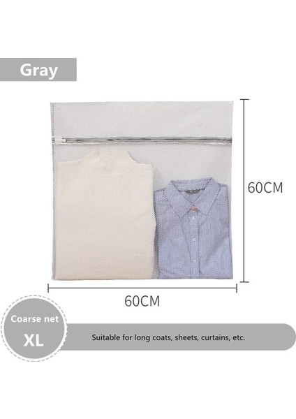 Kaba Net 60-60CM Tarzı Gri Fermuar Örgü Çamaşır Yıkama Torbaı Seyahat Taşınabilir Giysi Organizatör Iç Çamaşırı Sutyen Yıkama Torbası Katlanabilir Net Kirli Çamaşır Torbası (Yurt Dışından) fiyatları