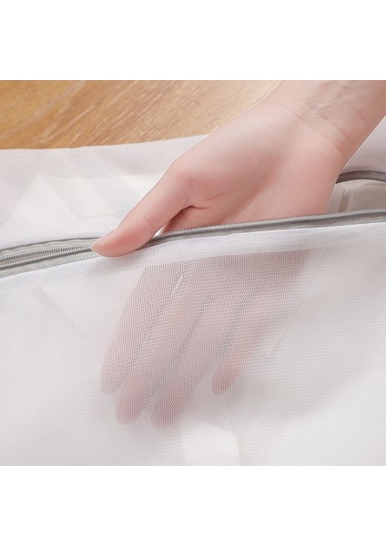 Kaba Net 60-60CM Tarzı Gri Fermuar Örgü Çamaşır Yıkama Torbaı Seyahat Taşınabilir Giysi Organizatör Iç Çamaşırı Sutyen Yıkama Torbası Katlanabilir Net Kirli Çamaşır Torbası (Yurt Dışından) modelleri