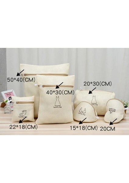 Bej 6'lı Set Stili Et Bej Örgü Çamaşır Torbası Kirli Giysiler Iç Çamaşırı Sütyen Çorapları Iç Çamaşırı Çamaşır Makinesi Için Yıkama Torbası (Yurt Dışından) fiyatları