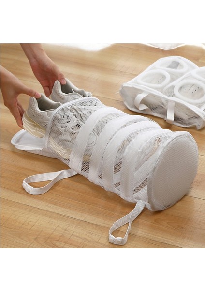 Beyaz Stil Ayakkabı Çamaşır Torbaları Sneaker Örgü Çamaşır Torbası Dayanıklı Fermuar Ayakkabı Temizleme Yıkama Makinesi Kurutma Örme Çorap Ayakkabı Için Net Koruyucu (Yurt Dışından) modelleri