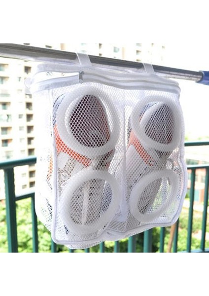 Gösteri Tarzı Olarak 2 Adet Çamaşır Saklama Çantası Ayakkabı Yıkama Asılı Çanta Yıkama Fileli Torba Sneaker Giysileri Mesh Çamaşır Makinesi Temizleyici Zip Ayakkabı Korumalı (Yurt Dışından)