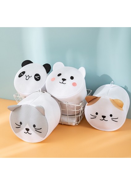 D Stili Karikatür Nakış Kedi Panda Şekli Sutyen Çamaşır Torbası Katlanabilir Çamaşır Makinesi Çantası Yaratıcı Sevimli Iç Çamaşırı Saklama Çantası Banyo (Yurt Dışından) fiyatları
