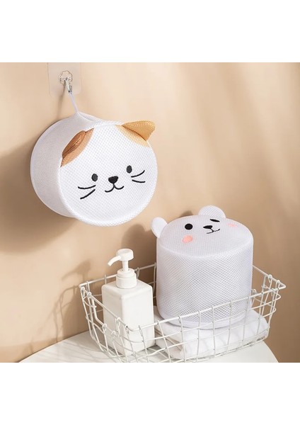 D Stili Karikatür Nakış Kedi Panda Şekli Sutyen Çamaşır Torbası Katlanabilir Çamaşır Makinesi Çantası Yaratıcı Sevimli Iç Çamaşırı Saklama Çantası Banyo (Yurt Dışından) indirimleri