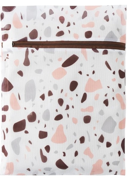Çiçek S 30X40CM Stili Renkli Taş Stil Fermuarlı Örgü Çamaşır Torbası Polyester Çamaşır Net Çanta Iç Çamaşırı Çorap Çamaşır Makinesi Kılıfı Giysi Sutyen Çantaları (Yurt Dışından)