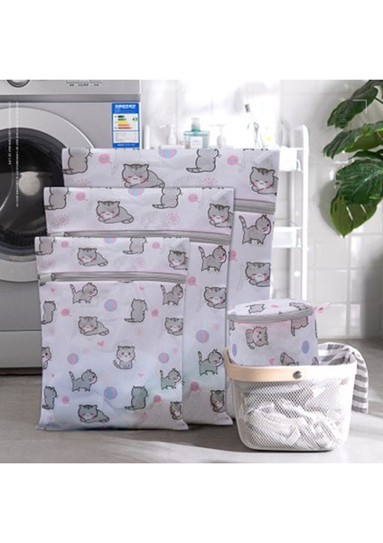 Sutyen Tarzı Karikatür Güzel Kedi Baskı Çamaşır Torbası Ev Giyim Korumak Örgü Çanta Çamaşır Makinesi Için Yüksek Li Sevimli Yıkama Net Çanta (Yurt Dışından) fırsatları