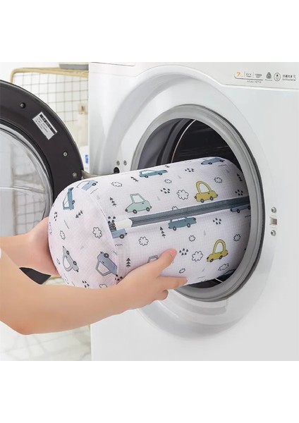 L 50-60CM Stili Renkli Polyester Baskı Çamaşır Torbaları Iç Çamaşırı Sutyen Çamaşır Makinesi Çantası Örgü Seyahat Organizatör Yıkama Torbası Katlanır Çamaşır Sepeti (Yurt Dışından)
