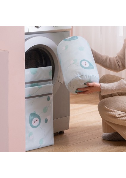 PEMBE30-40CM Tarzı Szkoy Kirli Giysiler Çamaşır Torbası Seyahat Taşınabilir Saklama Çantası Iç Çamaşırı Çorap Sutyen Tuvalet Çanta Fermuar Örgü Çamaşır Torbası (Yurt Dışından)