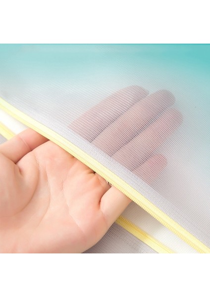 Sarı 60-60CM Tarzı Şeker Renkleri Örgü Çamaşır Torbası Ev Çamaşır Makinesi Torbaları Polyester Net Katlanabilir Iç Çamaşırı Yıkama Torbası (Yurt Dışından)