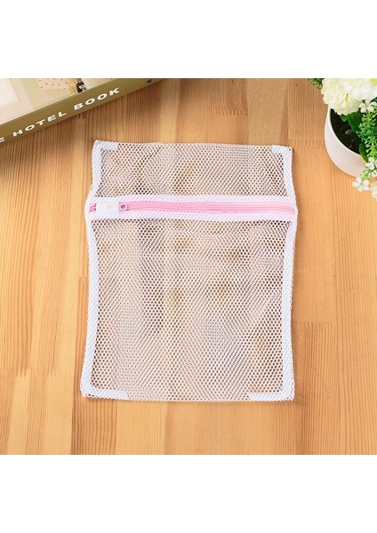 Gümüş Tarzı Fermuarlı File Çamaşır Torbası Polyester Çamaşır Yıkama Torbaları Kaba Net Çamaşır Sepeti Çamaşır Makineleri Için Çamaşır Torbaları Fileli Sutyen Torbası (Yurt Dışından)