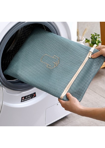 Morandi Mavi Tarzı S 19-20CM Çamaşır Makinesi Çamaşır Torbası Kalın Net Kirli Giysiler Yıkama Torbası Seyahat Giyim Saklama Torbaları Sutyen Yıkama Sepeti Iç Çamaşırı (Yurt Dışından)