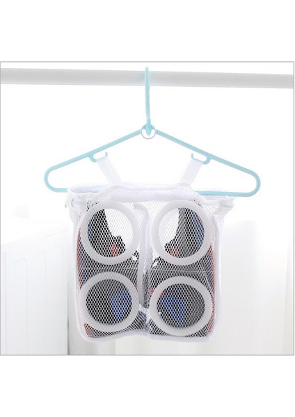 Beyaz Stil 28X24.5X8CM Tembel Ayakkabı Yıkama Torbaı Zip Çamaşır Torbası Kuru Ayakkabı Ev Düzenleyici Örgü Çamaşır Torbası Iç Çamaşırı Sutyen Ayakkabı Havalandırma Kuru Aracı (Yurt Dışından)