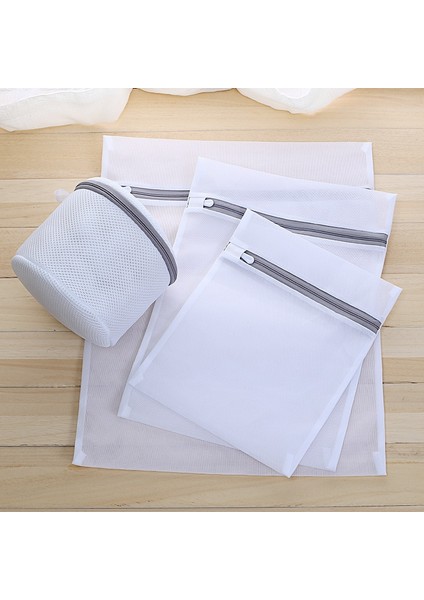 25 x 30 cm Stili Gri Fermuar Örgü Yıkama Torbaları Ev Çamaşır Makinesi Çantası Çamaşırhane Iç Çamaşırı Sutyen Çorap Kirli Giysiler Organizatör Çamaşır Sepeti (Yurt Dışından)