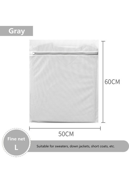 Ince Ağ 50-60CM Stili Gri Fermuar Örgü Çamaşır Yıkama Torbaları Seyahat Taşınabilir Giysi Organizatör Iç Çamaşırı Sutyen Yıkama Torbası Katlanabilir Net Kirli Çamaşır Torbası (Yurt Dışından)