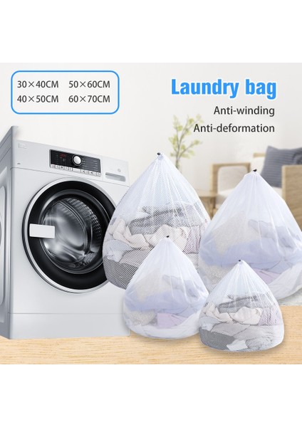 FINE30X40 Stili 4 Adet Büyük Kapasiteli Örgü Çamaşır Yıkama Torbası Giyim Yıkama Bakımı Koruma Ağı Iç Çamaşırı Mont Perde Ipli Çamaşır Sepeti (Yurt Dışından) fiyatları