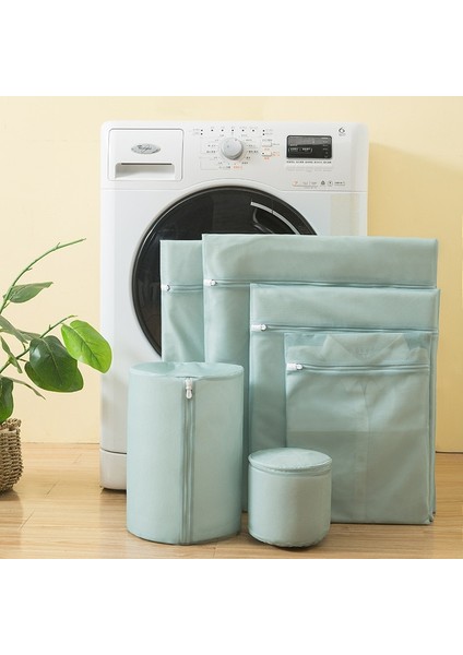 Sarı Stil L Beden Düz Renk Fermuar Örgü Çamaşır Torbası Polyester Katlanabilir Ince Net Çamaşır Sepeti Sütyen Çorap Kirli Giysiler Çamaşır Makinesi Çantası (Yurt Dışından)